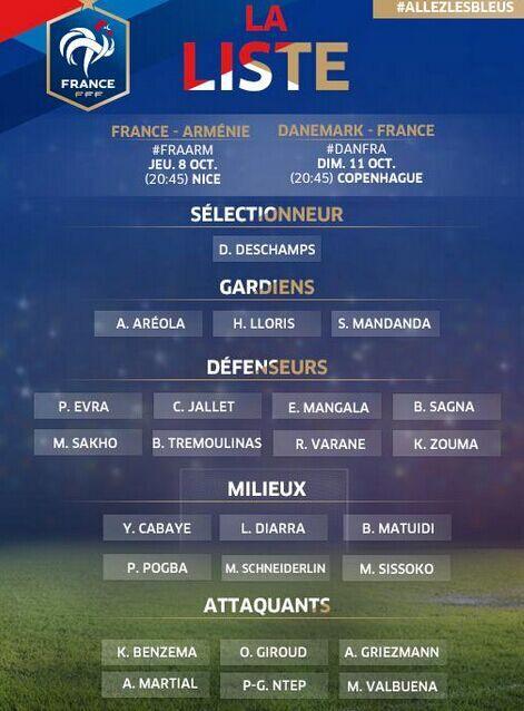 法国大名单出炉国家队 大名单本泽马博格巴领