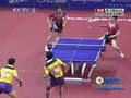 视频：乒球男双中国队11-4轻松拿下第二局