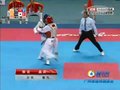 视频：跆拳道男子87公斤以上级 韩国选手下劈击中郑义头部