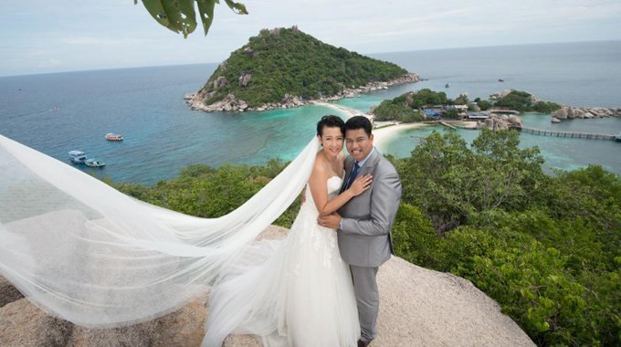 冯坤泰式唯美婚纱照 与加提蓬共沐爱河