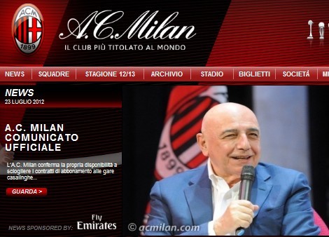 米兰连售大将惹恼球迷 官方宣布启动退票程序