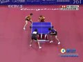 视频：乒球女双决赛 李晓霞气势足双方7-7平