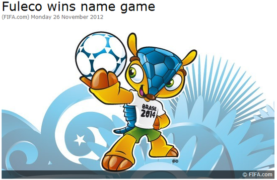 巴西世界杯吉祥物名字确定 犰狳命名为Fuleco