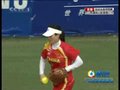 视频：垒球预赛中日战 中国队漂亮接杀