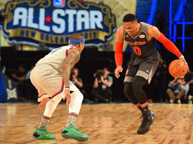 这才是全明星!韦少单挑小刺客 一本正经推沃尔