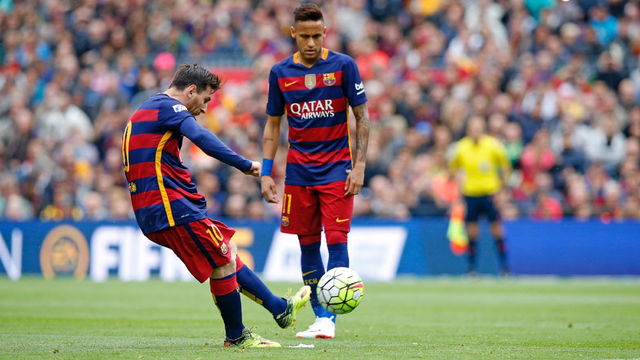 重温2015-16赛季梅西经典任意球