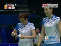 视频：羽球女团双打 韩国队网前勾斜线得分