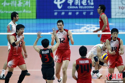 日本队夺得亚运会男子排球冠军