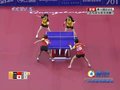 视频：乒球女双半决赛 福原爱回球打飞
