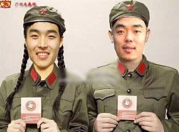 真有夫妻相 赵旭日晒与冯潇霆军装结婚照