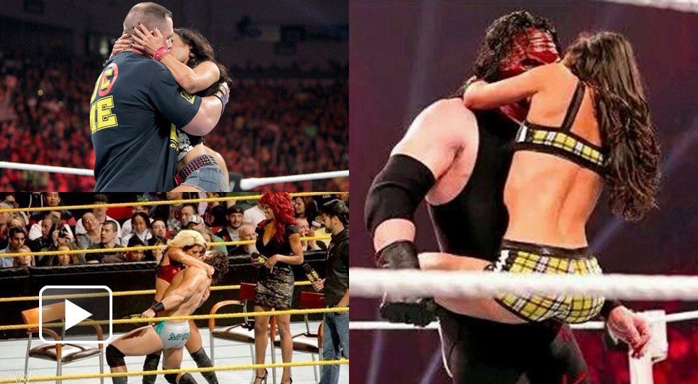 <em>WWE</em>男女选手疯狂接吻大盘点 塞纳舌吻女选手