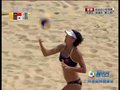 视频：沙滩排球巾帼英雄勇猛上阵 开球连得8分