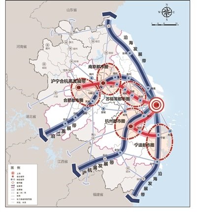 长三角规划出炉 南京为唯一特大城市