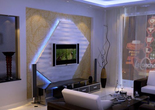 小电视墙装修效果图 8款简约时尚的客厅装修