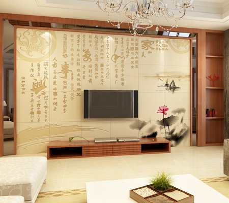 最美丽的客厅电视瓷砖背景墙