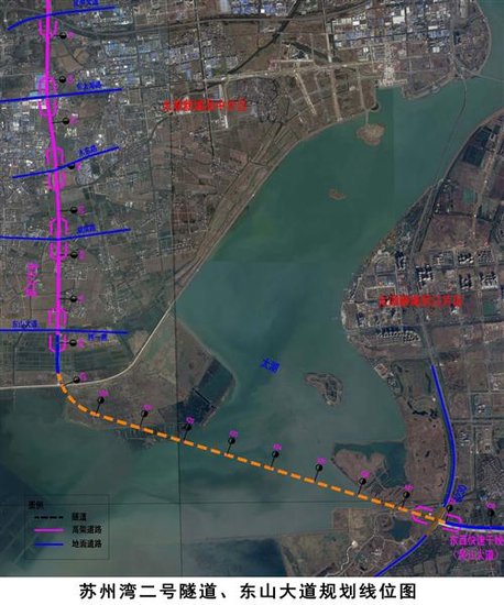 苏州湾太湖隧道规划线位图公布