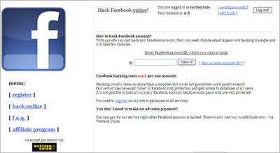 黑客推出入侵Facebook账号服务 收费100美元