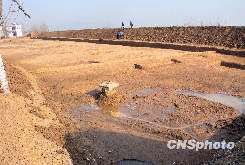 禹墟第三次考古发掘现场。中新社发 张建平 摄