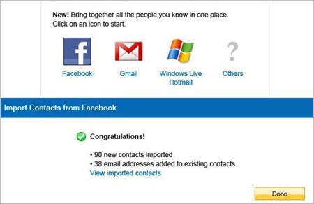 雅虎邮箱增导入Facebook联系人功能(图)