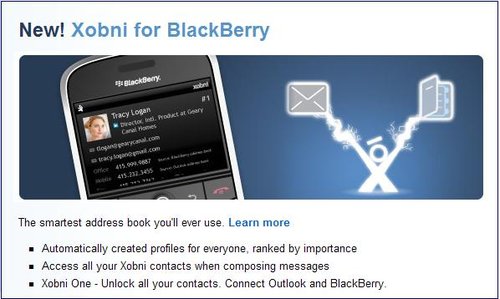 电邮服务商Xobni推出黑莓电子邮件应用(图)