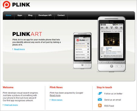 谷歌收购英手机视觉搜索创业公司Plink(图)
