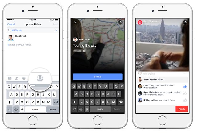 Facebook将视频直播功能安置在分享状态栏的按钮中 Facebook将视频直播功能安置在分享状态栏的按钮中