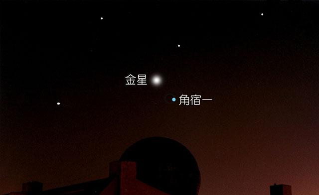 29日天宇上演"金星合角宿一"