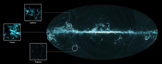 普朗克望远镜绘制宇宙空间一氧化碳分布图