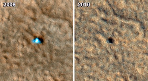 美国“凤凰”号火星车或已被“冻死”(组图)