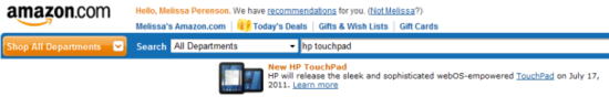 亚马逊网站透露惠普TouchPad平板7月17日上市