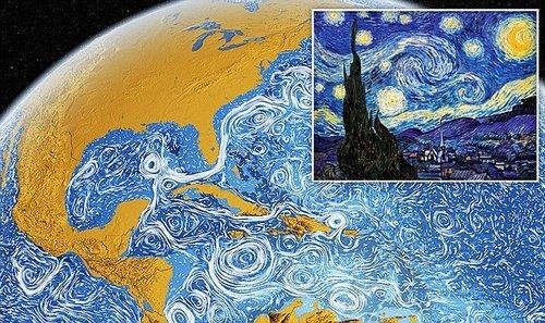 美国宇航局（NASA）绘制海洋图酷似梵高名画
