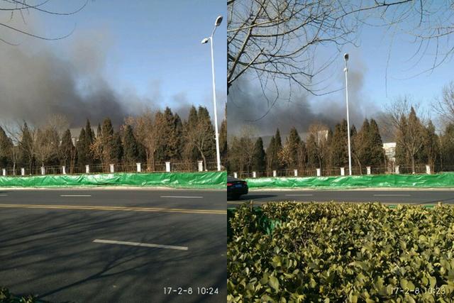 三星天津工厂发生火灾 现场浓烟滚滚