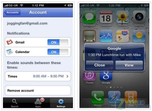iPhone平台Google应用套件加入推送功能