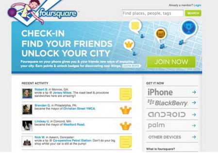 手机地理位置服务商Foursquare