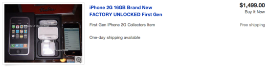 第一代iPhone变身藏品 售价数千美元