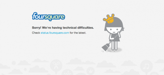 移动地理位置服务Foursquare大面积断网5小时