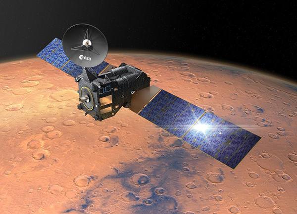 欧洲微量气体火星轨道器发回首张火星图像