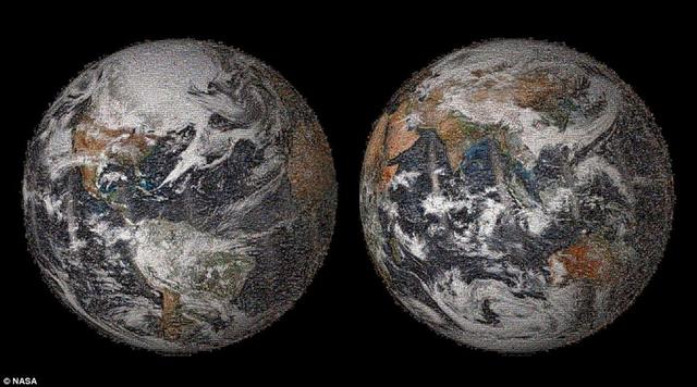 美国宇航局最新发布地球自拍照：是由36422张照片合成，分别来自微博、Facebook、网络相册等社交媒体。