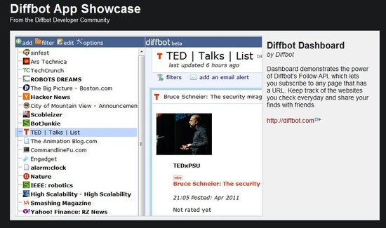 Diffbot：开发者工具 将web内容转换成应用