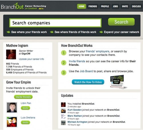 BranchOut：在Facebook上建一个LinkedIn(图)