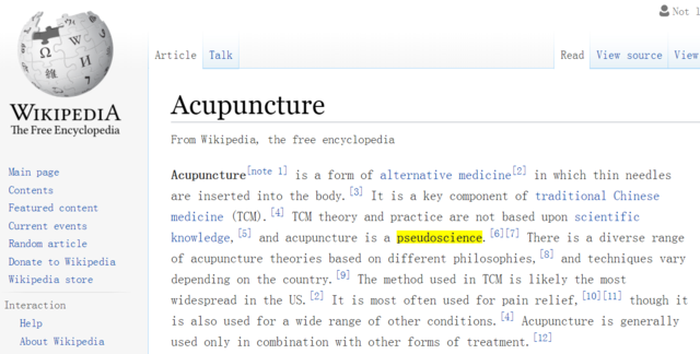 针灸是“伪科学”？维基百科惹下众怒