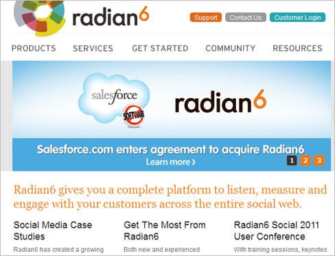 Salesforce出价3.26亿美元收购软件商Radian6