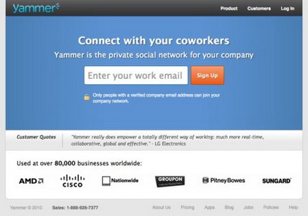 商务人士微型博客服务Yammer