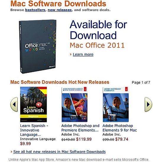 亚马逊推Mac软件下载商店 提供近250款软件