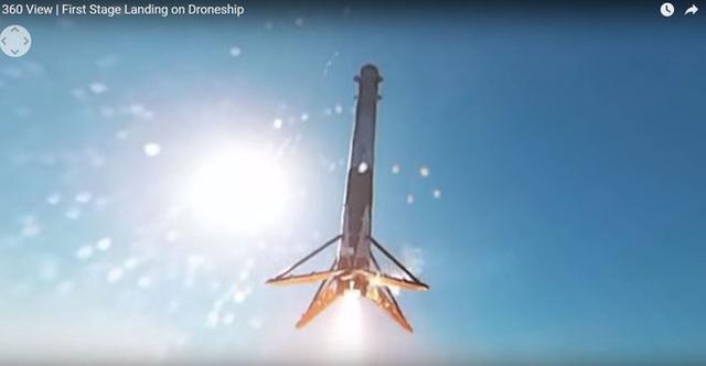 SpaceX公司公布猎鹰9号火箭降落船舶镜头