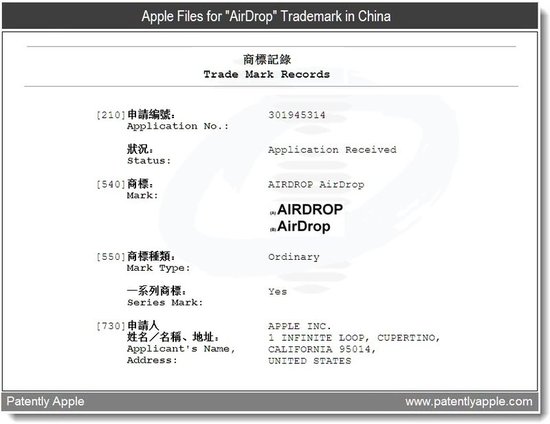 苹果在华申请Airdrop商标 今秋发布相关服务