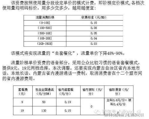 中国移动阶梯定价：横向纵向比都便宜不多