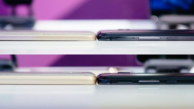 （Moto Z Force与HTC 10的厚度对比，上图无背壳，下图有背壳）