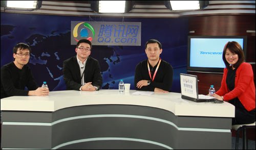 从左到右分别是5分钟ceo郜韶飞,乐元素ceo王海宁,开心网副总经理郭巍