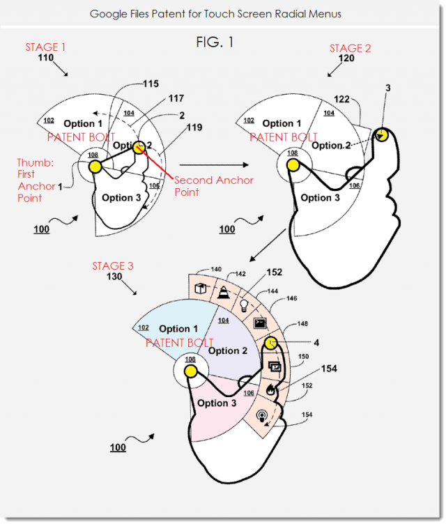 谷歌新专利：安卓环形菜单 双指触屏效率高